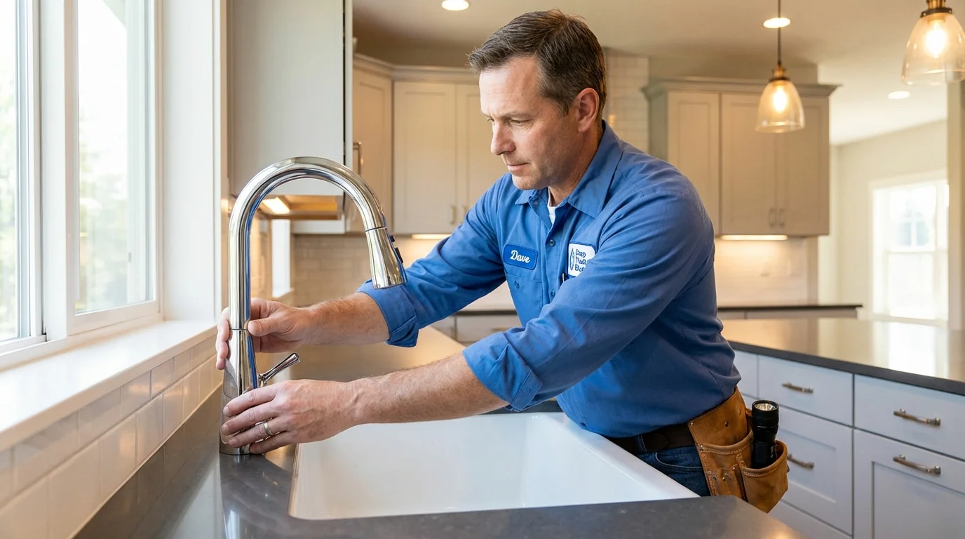 Kitchen faucet installation by Johns Plumbing LLC in Elon